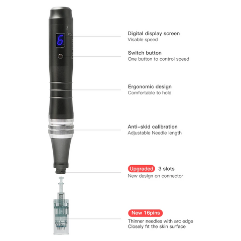 100% Original Microneedling Pen Wired Dr. pen M8-C LED Speed Display 6 Speed Upto 15000 RPM